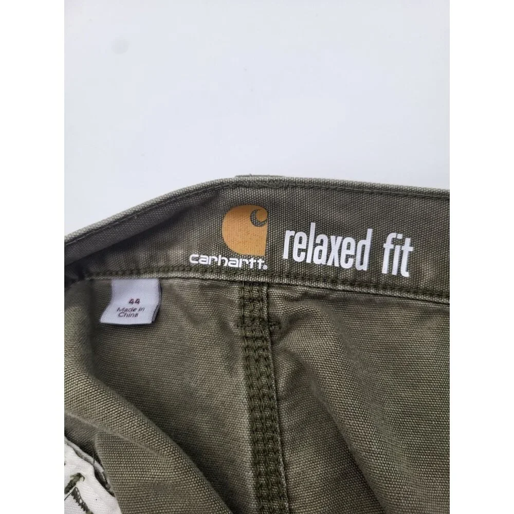 Carhartt Men's Relaxed Fit Cargo Work Shorts olive green canvas SZ 44 - Picture 4 of 9